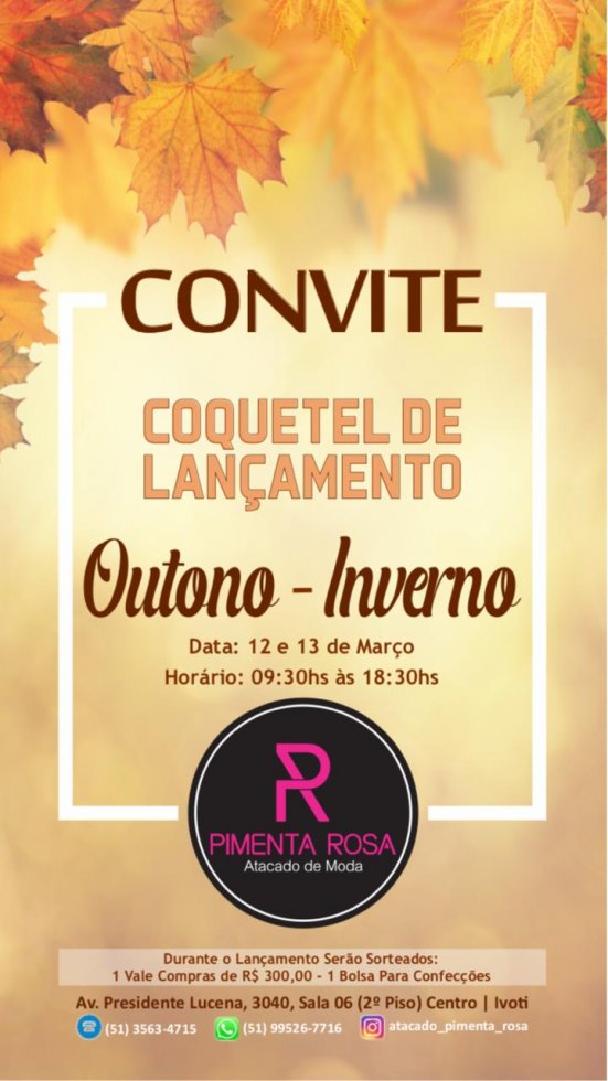 Coquetel de Lançamento Outono/Inverno 2020